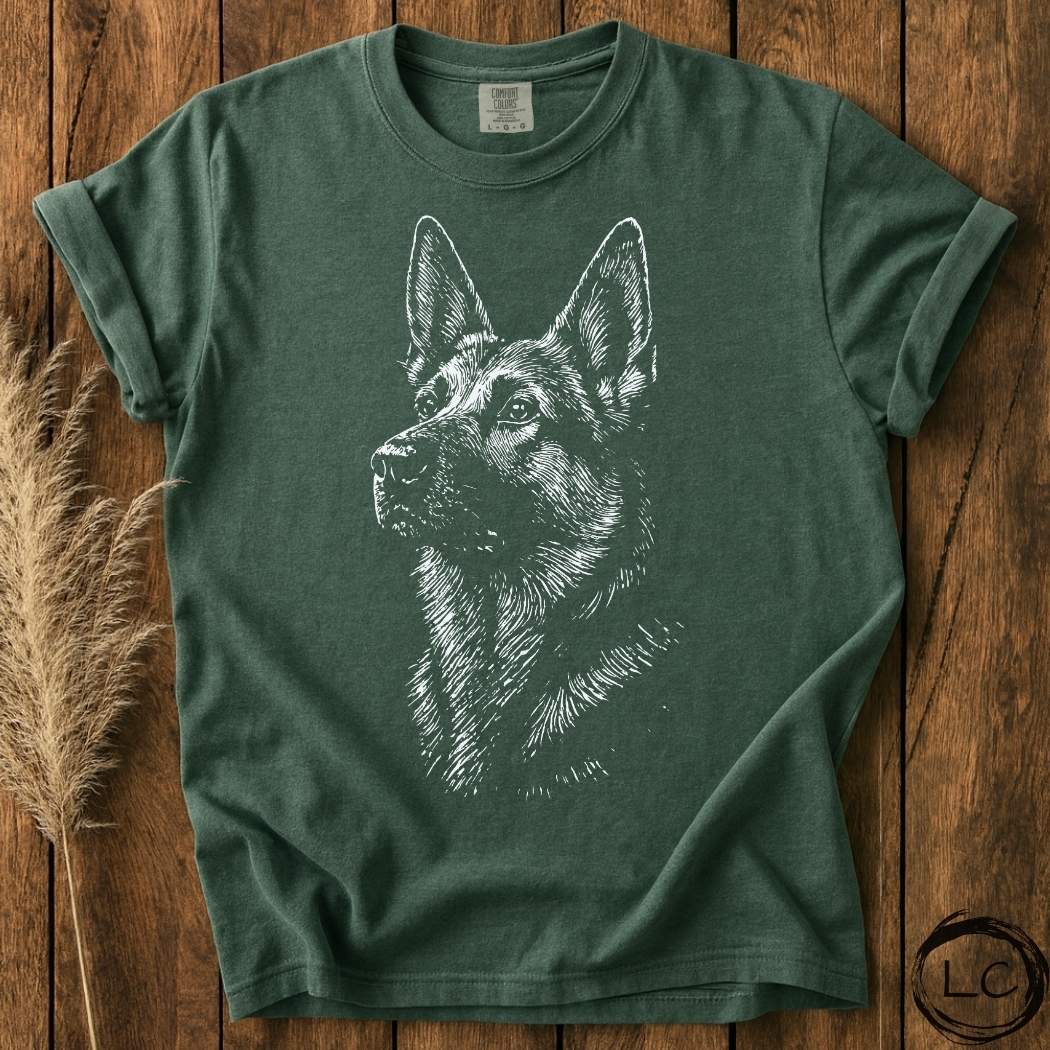 German Shepherd Line Print T-Shirt
