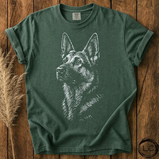 German Shepherd Line Print T-Shirt