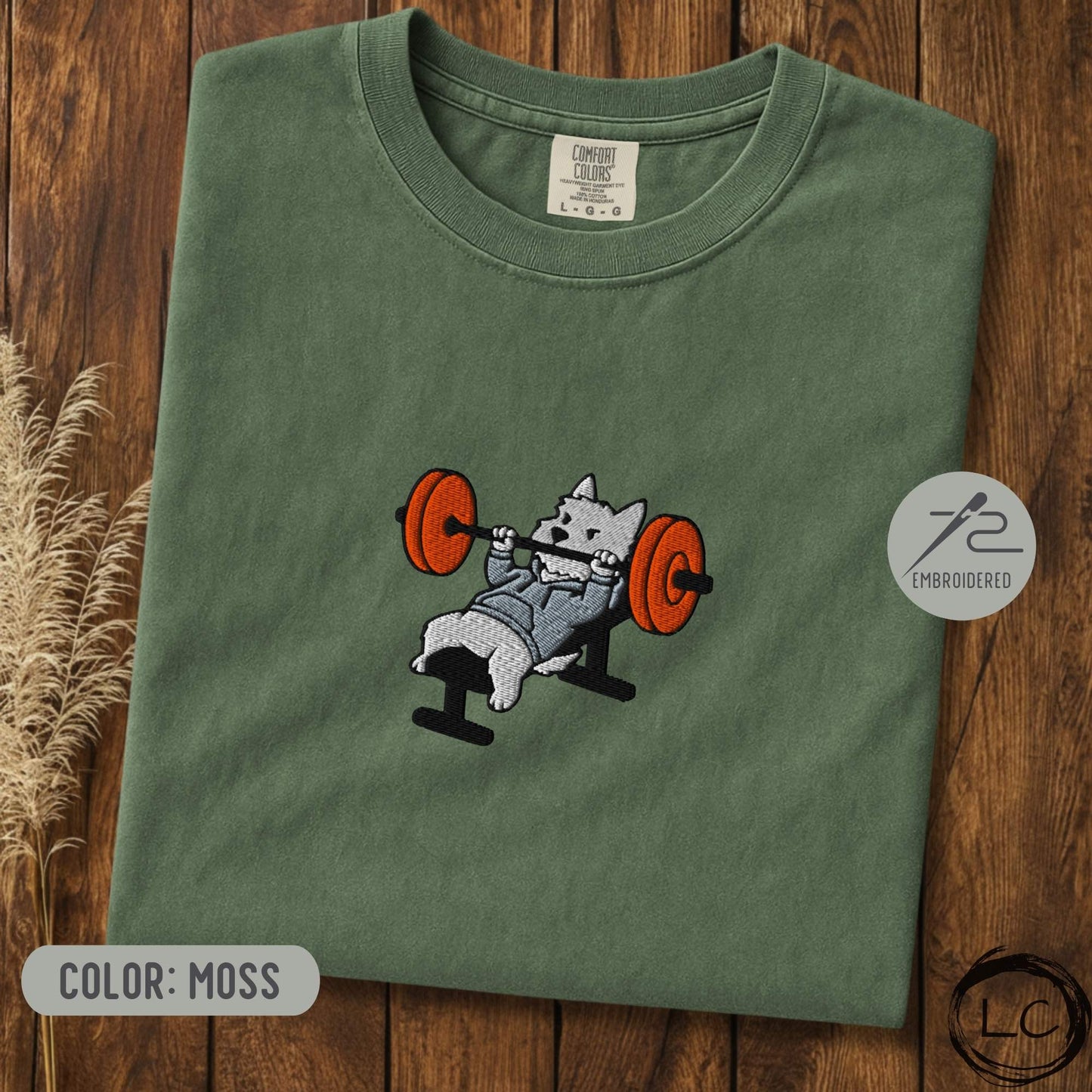 Embroidered Westie Bench Press T-Shirt