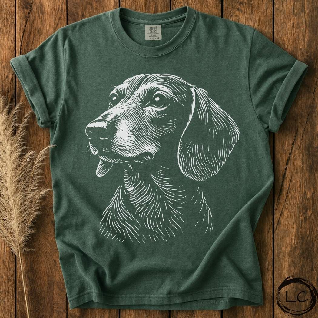 Dachshund Line Print T-Shirt
