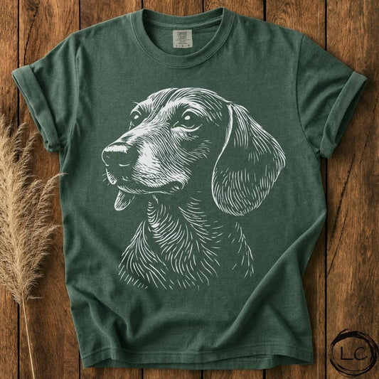 Dachshund Line Print T-Shirt