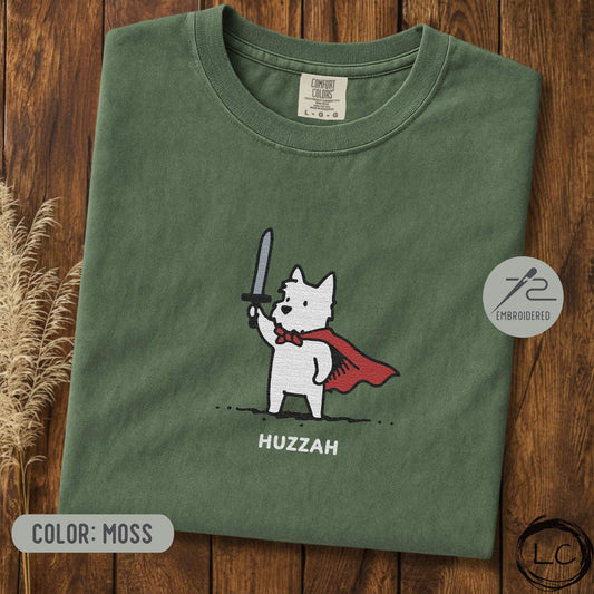 Embroidered Westie Huzzah T-Shirt