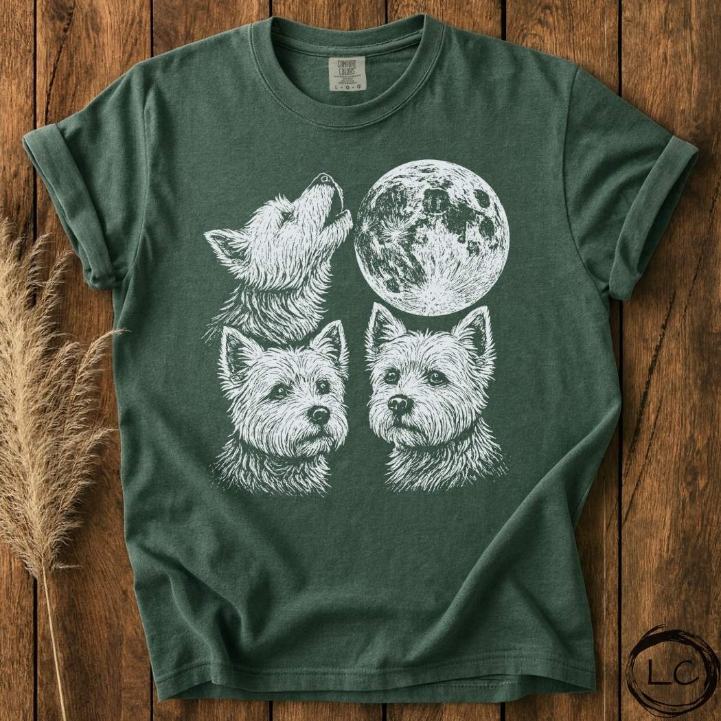 Three Westie Moon T-Shirt