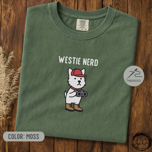 Embroidered Westie Nerd T-Shirt