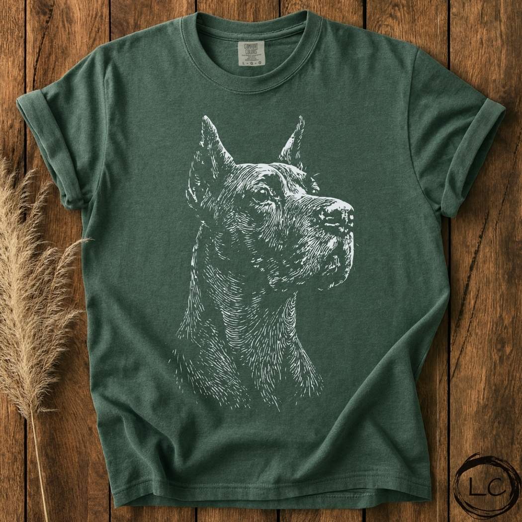 Great Dane Line Print T-Shirt