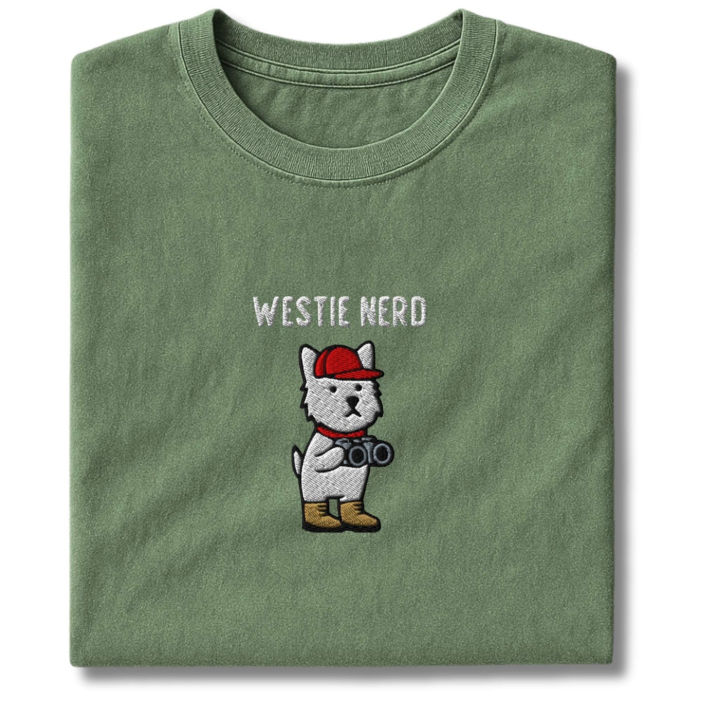 Embroidered Westie Nerd T-Shirt