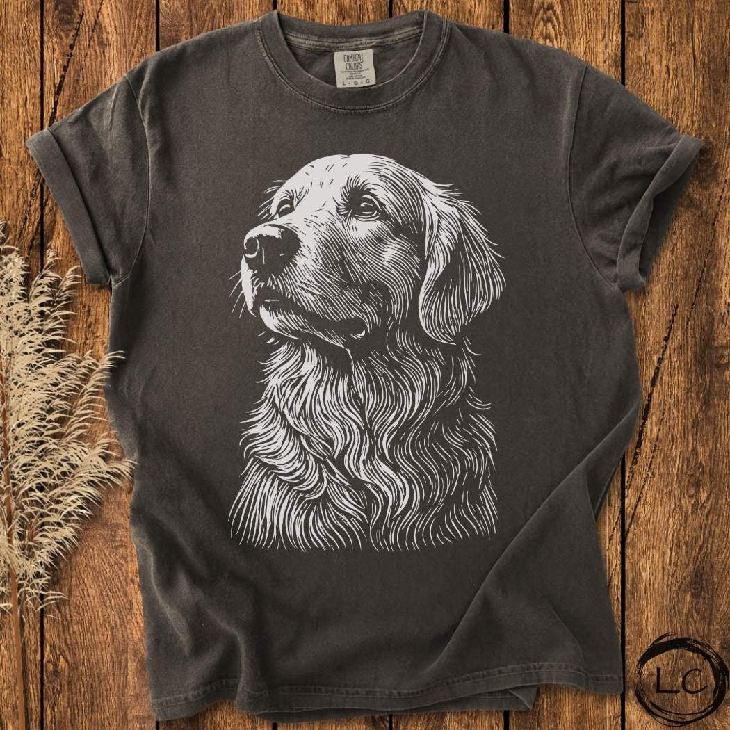 Golden Retriever Line Print T-Shirt