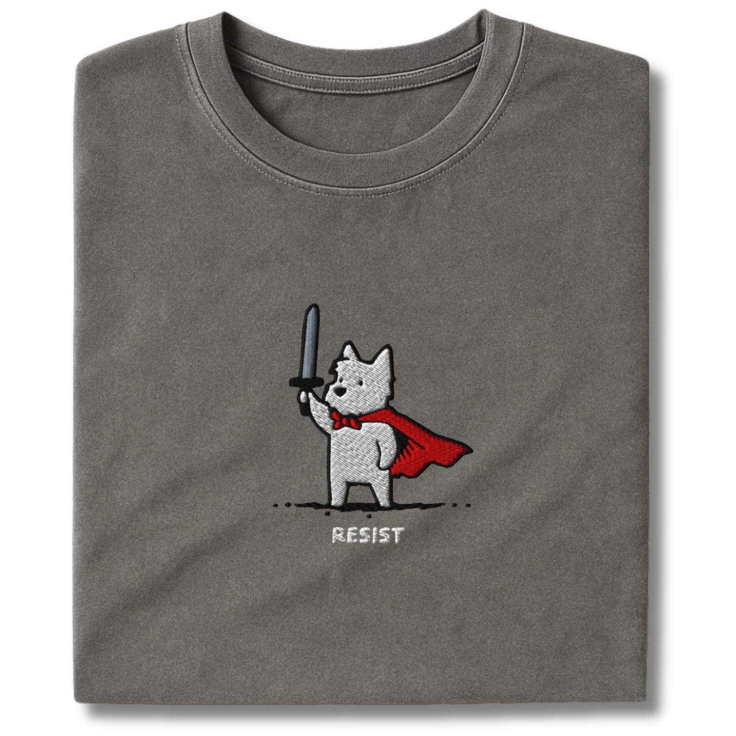 Embroidered Westie Resist T-Shirt