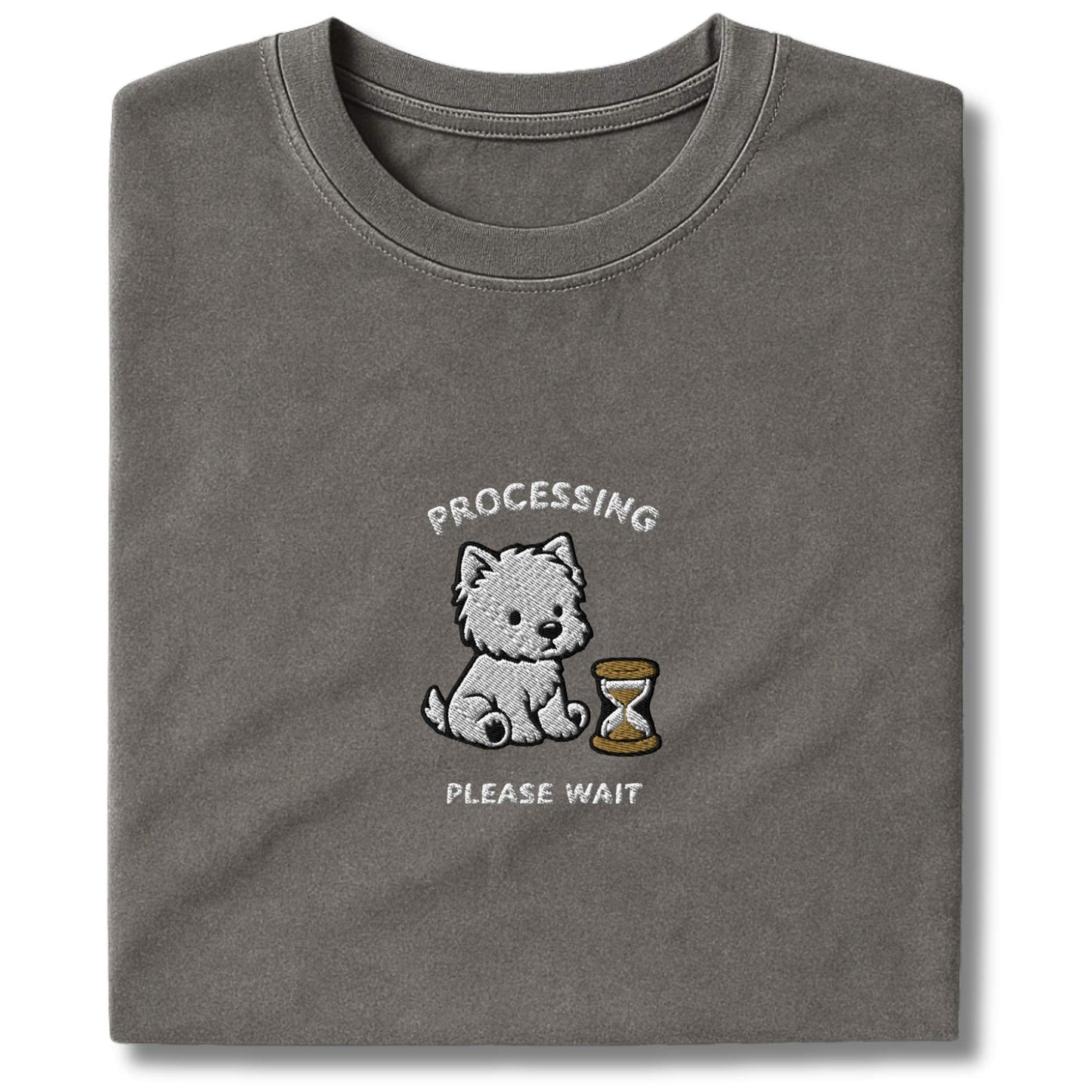 Embroidered Westie Processing T-Shirt