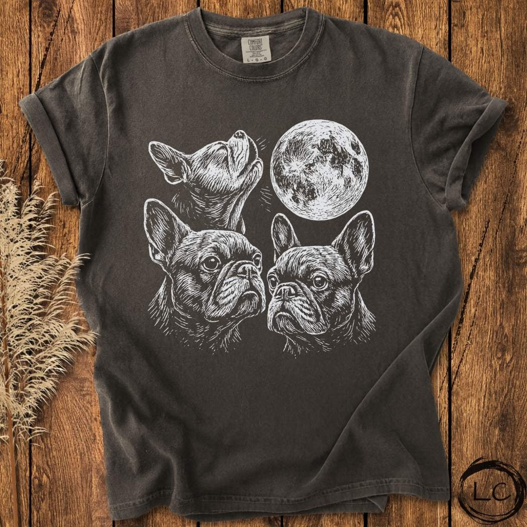 Three French Bulldog Moon T-Shirt