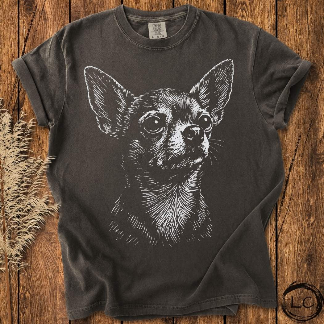 Chihuahua Line Print T-Shirt