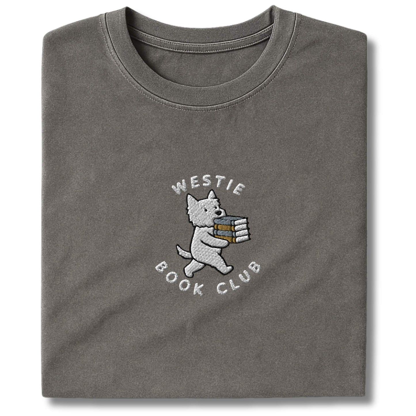 Embroidered Westie Book Club T-Shirt