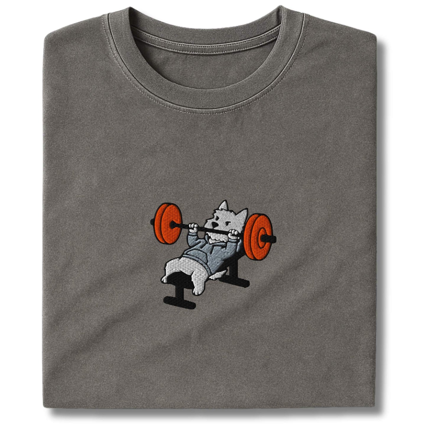 Embroidered Westie Bench Press T-Shirt