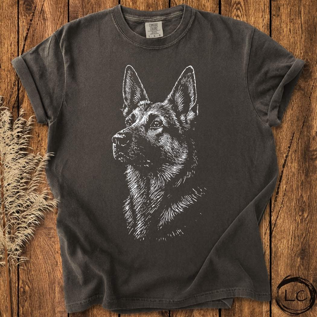 German Shepherd Line Print T-Shirt