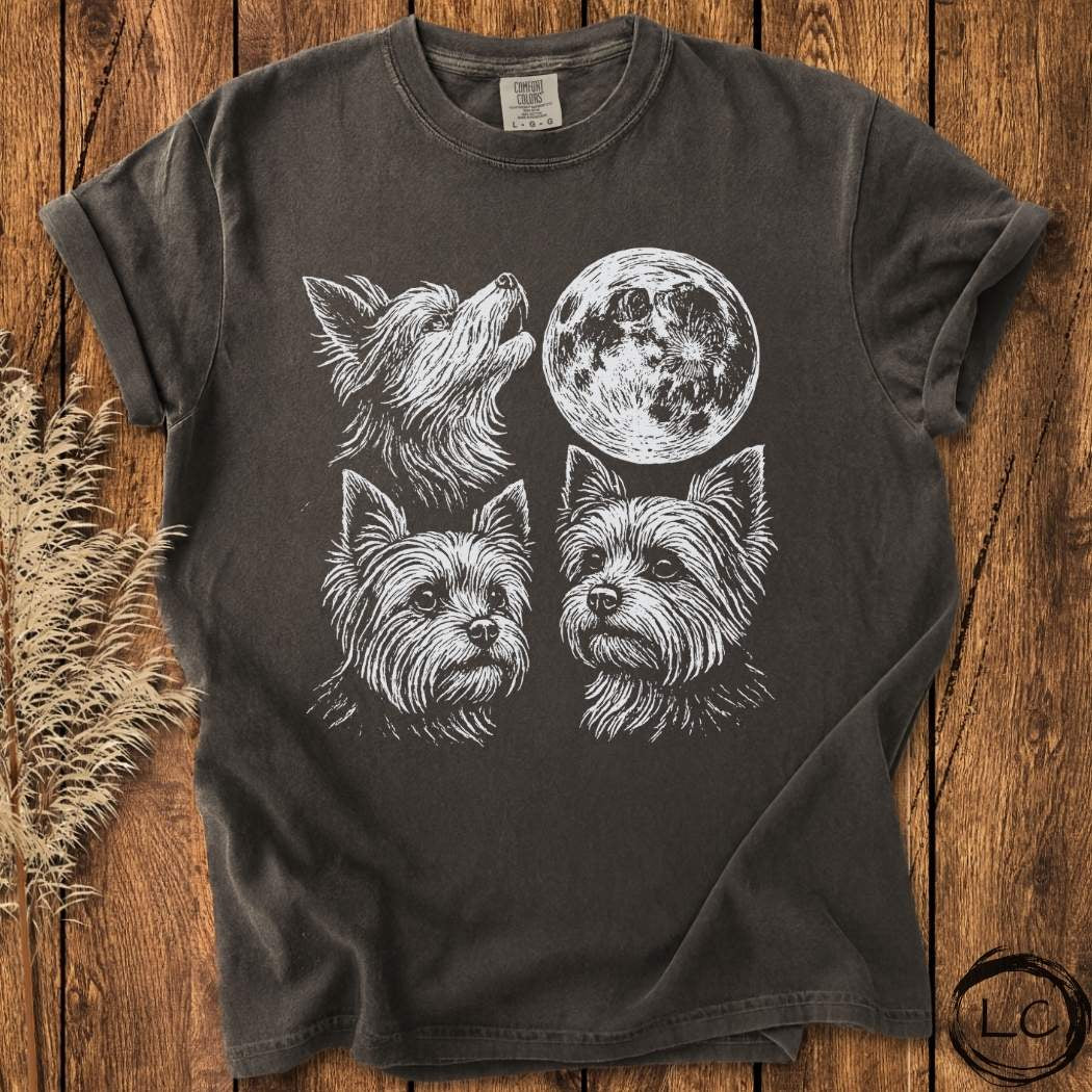 Three Yorkshire Terrier Moon T-Shirt