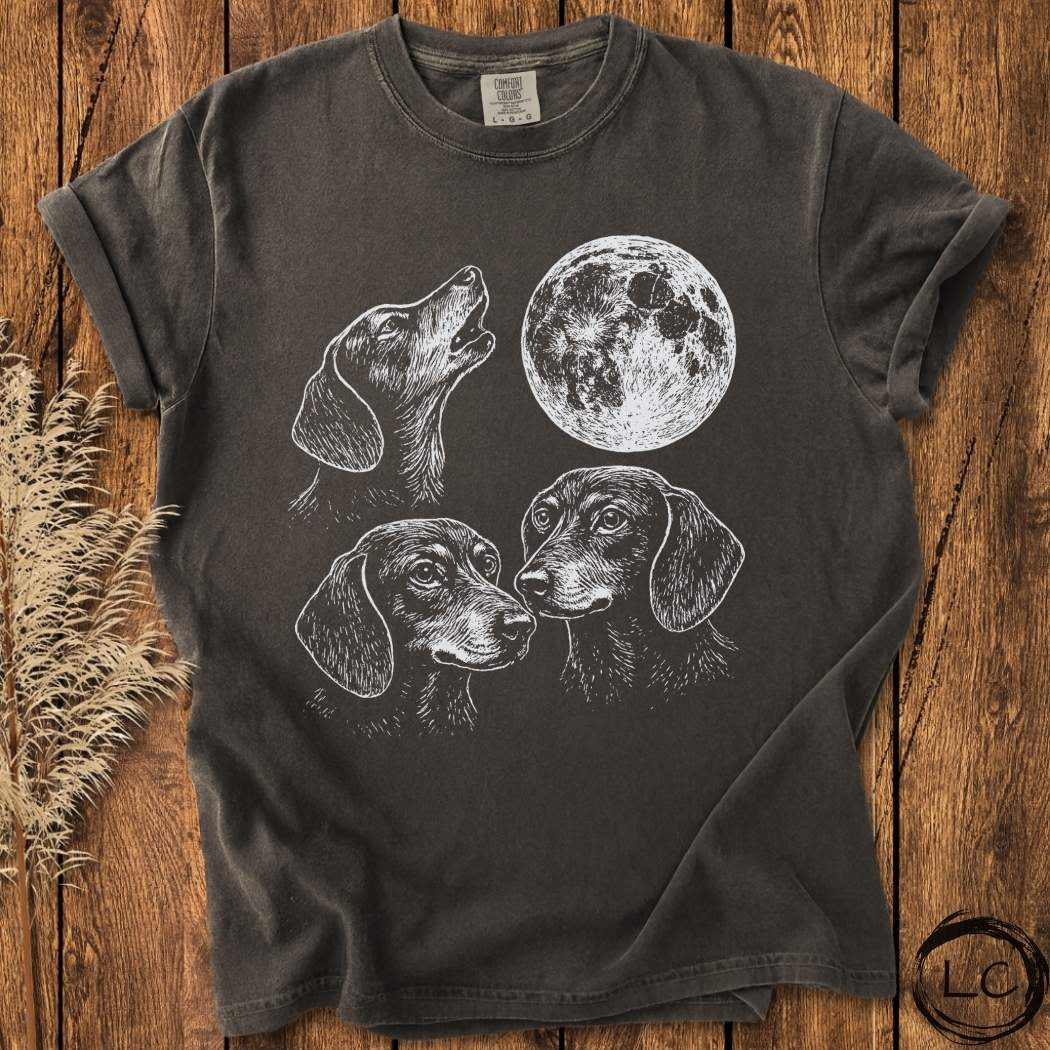 Three Dachshund Moon T-Shirt