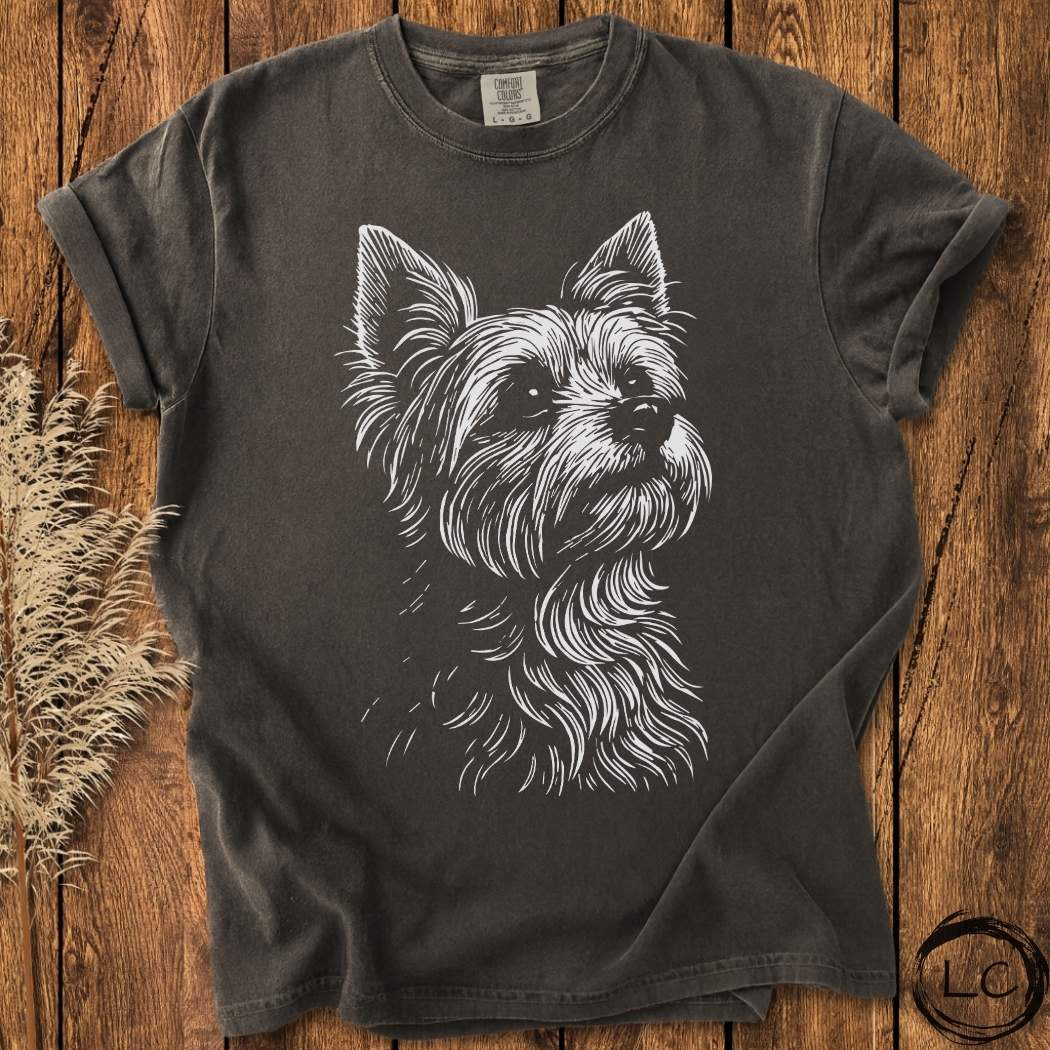 Yorkie Line Print T-Shirt