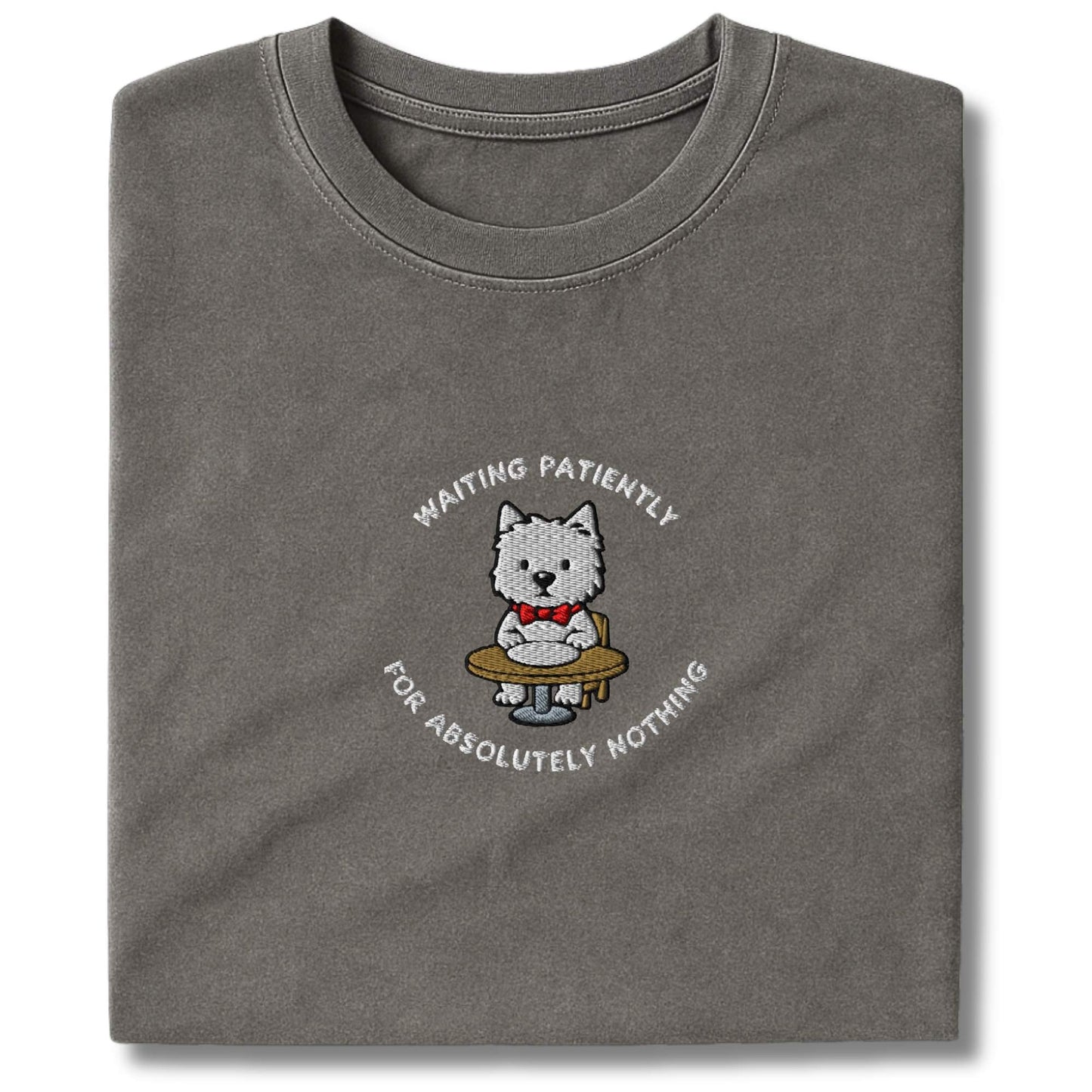 Embroidered Westie Waiting T-Shirt