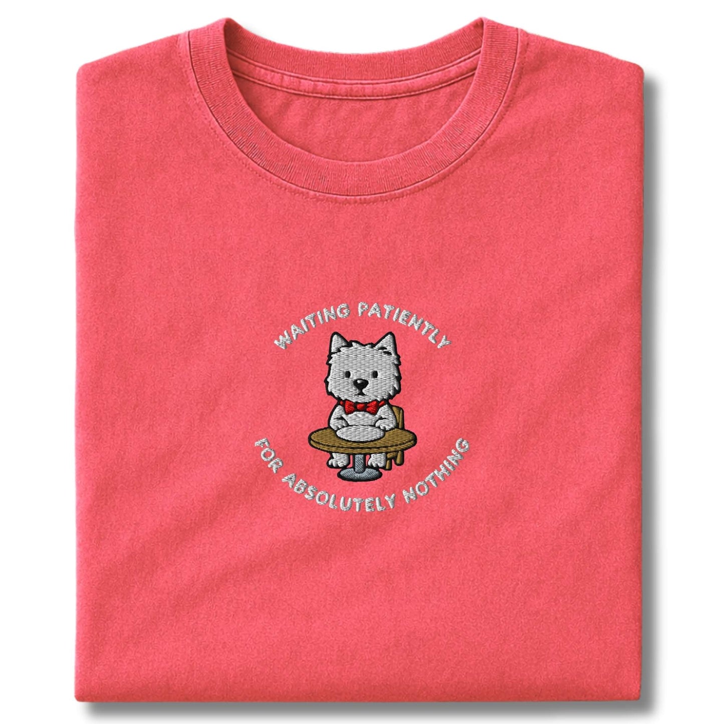 Embroidered Westie Waiting T-Shirt