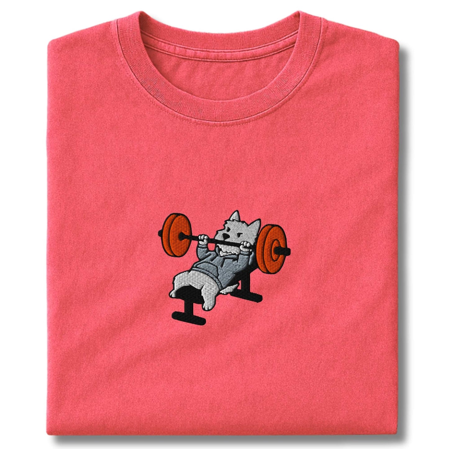 Embroidered Westie Bench Press T-Shirt
