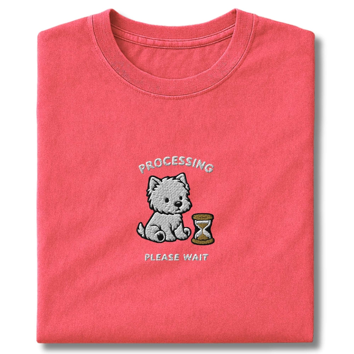 Embroidered Westie Processing T-Shirt
