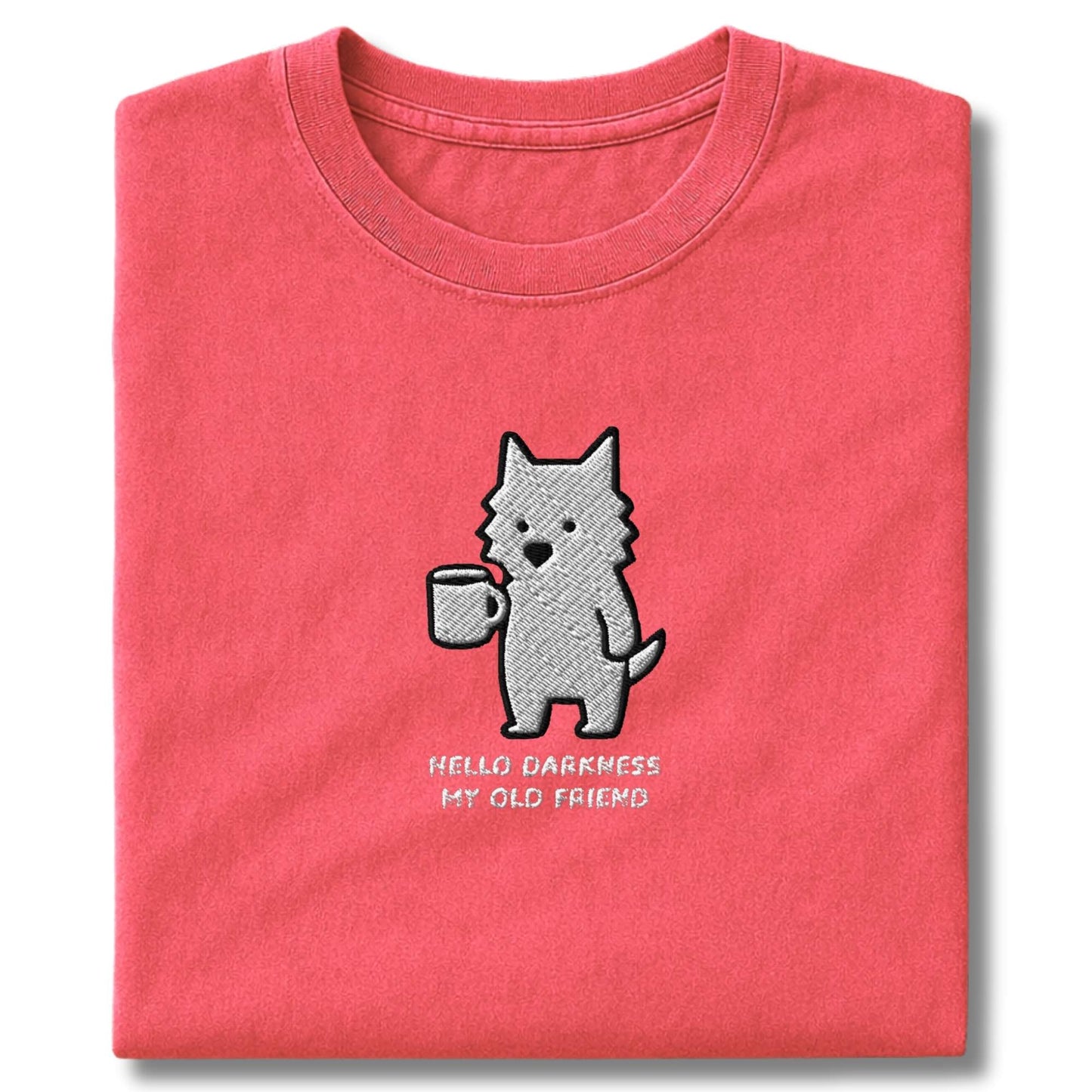 Embroidered Westie Hello Darkness T-Shirt