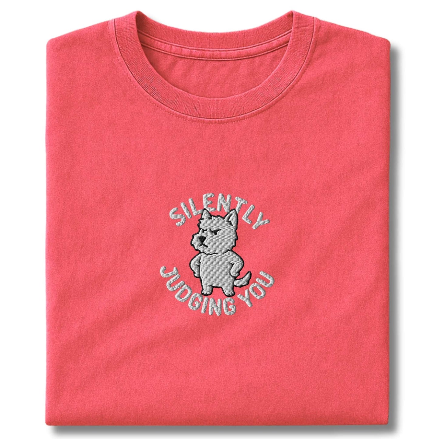 Embroidered Westie Judging You T-Shirt