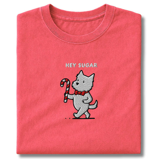 Embroidered Westie Hey Sugar T-Shirt