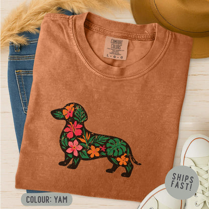 Floral Dachshund T-Shirt