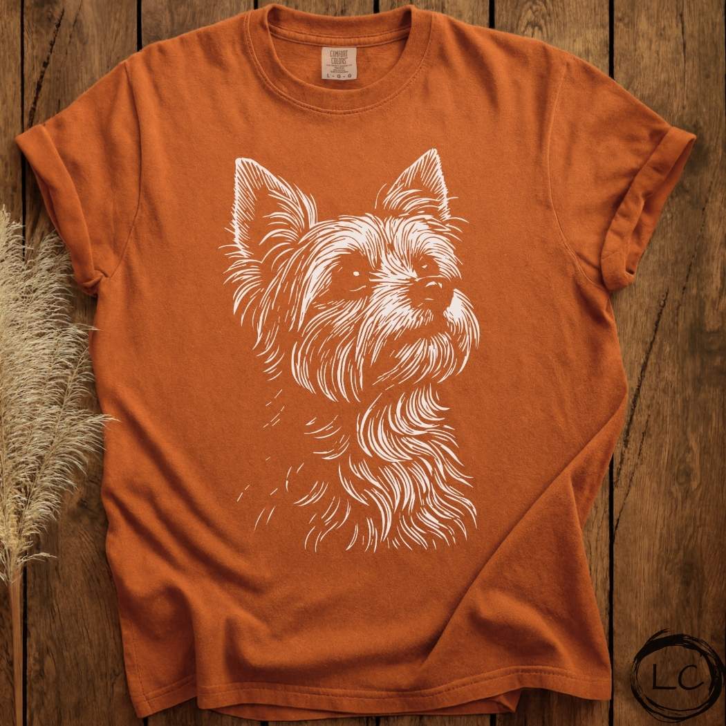 Yorkie Line Print T-Shirt