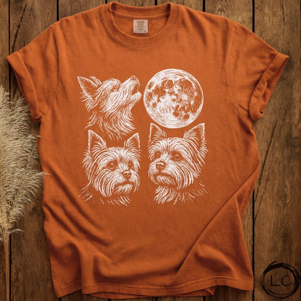 Three Yorkshire Terrier Moon T-Shirt