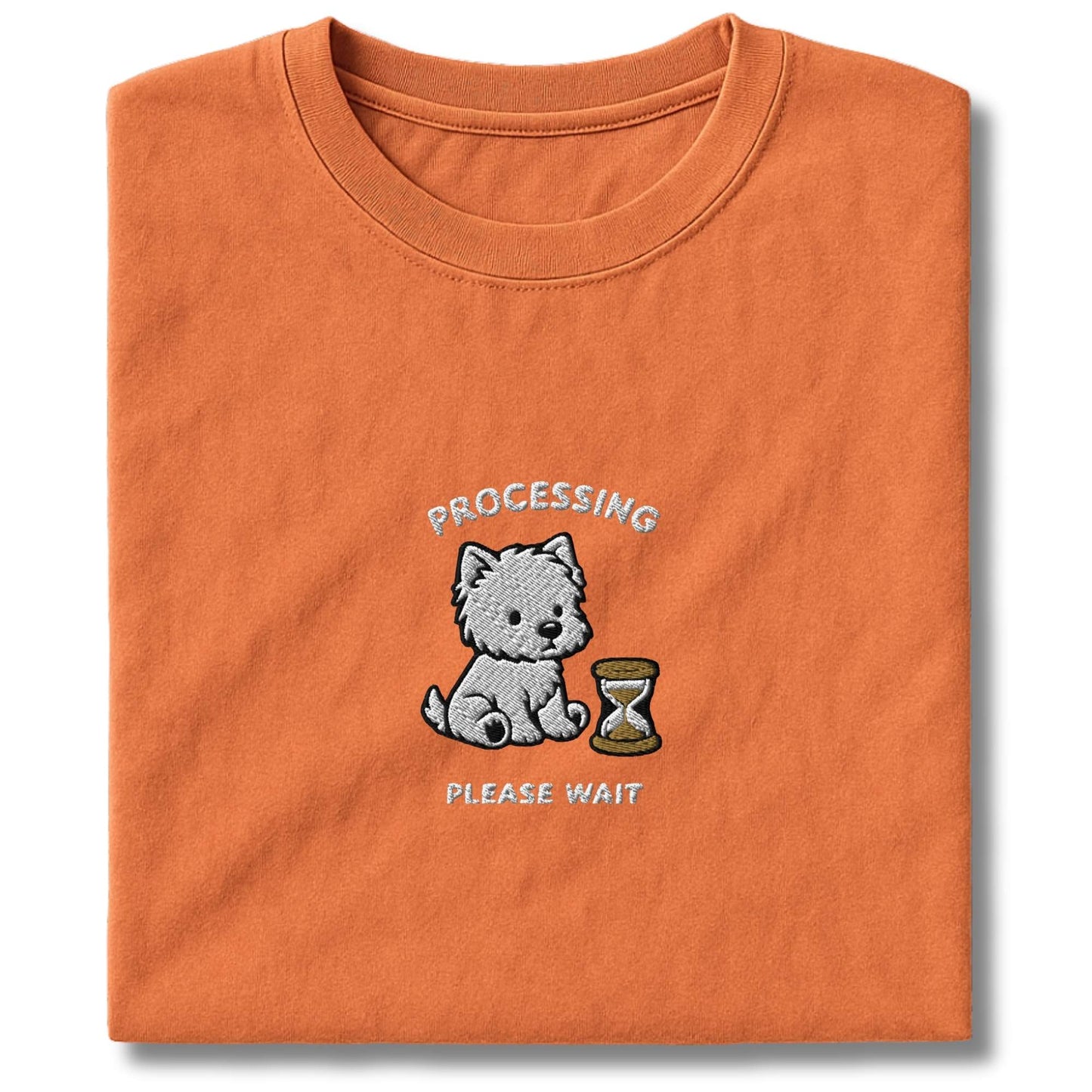 Embroidered Westie Processing T-Shirt
