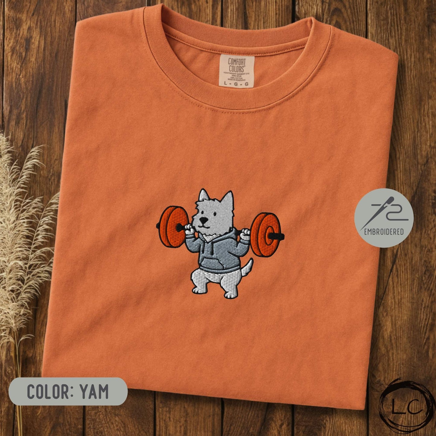 Embroidered Westie Bar Squat T-Shirt